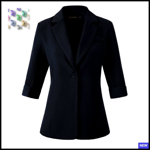 Lightweight 3/4 Sleeve Blazer Business Casual Minimal Chic Office Wear